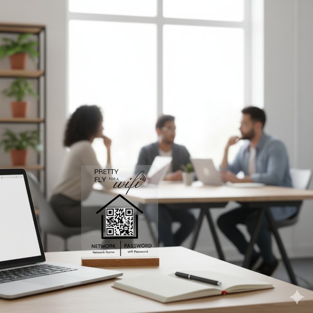 WiFi Details Pretty Fly for a wifi QR Code Acrylic Sign (Creator Uploaded)