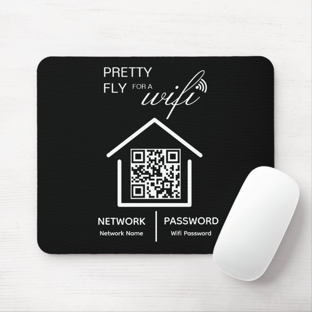 WiFi Details Pretty Fly for a wifi QR Code  Mouse Mat (With Mouse)