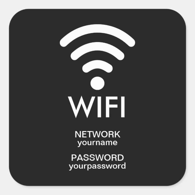 Wifi icon network and password connection stickers (Front)