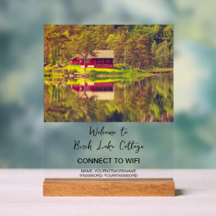 WiFi Info for Vacation Rental, Home, Business Acrylic Sign
