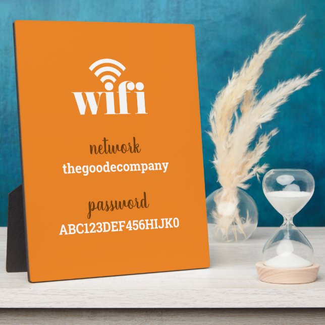 Wifi Information *Modern Hospitality* Colour Plaque (Side)