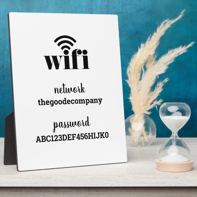 Wifi Information *Modern Hospitality* Plaque (Side)
