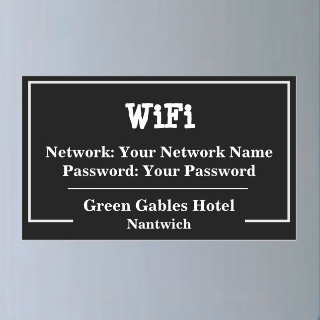 WiFi Information Network and Password Rectangular Sticker (Creator Uploaded)