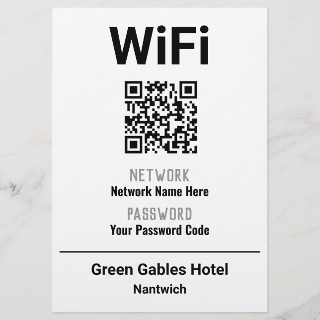 WiFi Instructions With QR Code Flyer (Front)