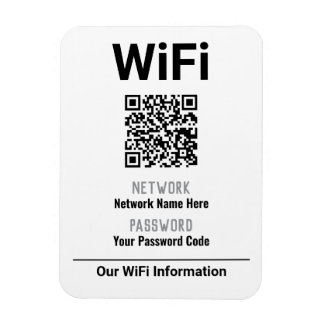 WiFi Instructions With QR Code Magnet