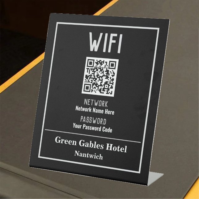 WiFi Instructions With QR Code Pedestal Sign (Creator Uploaded)