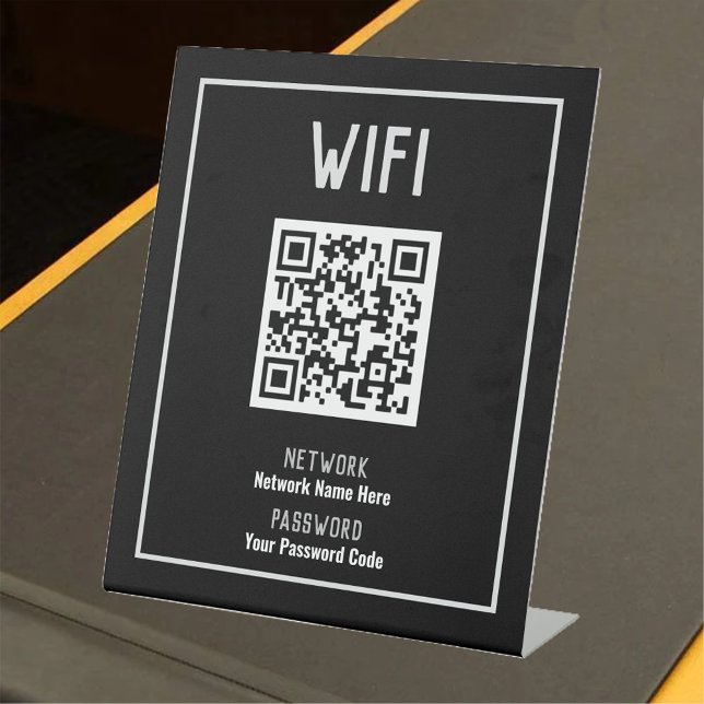 WiFi Instructions With QR Code Pedestal Sign (Creator Uploaded)