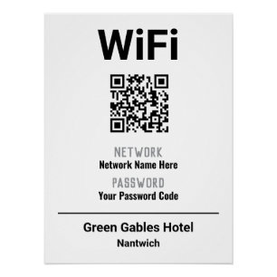 WiFi Instructions With QR Code Poster
