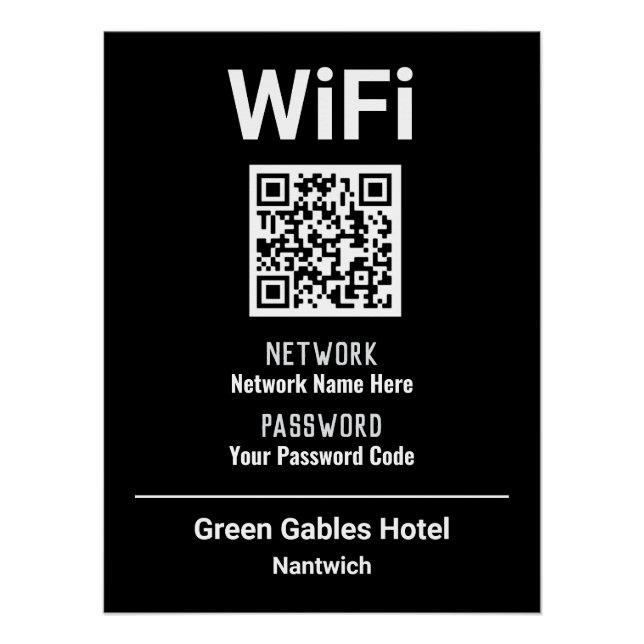 WiFi Instructions With QR Code Poster (Front)
