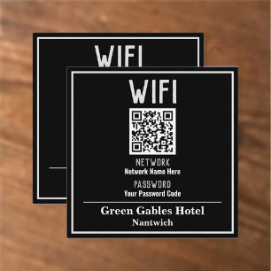 WiFi Instructions With QR Code Square Business Card