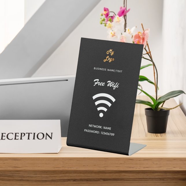 Wifi internet business logo black white pedestal sign (Creator Uploaded)