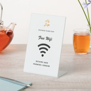 Wifi internet business logo white  pedestal sign