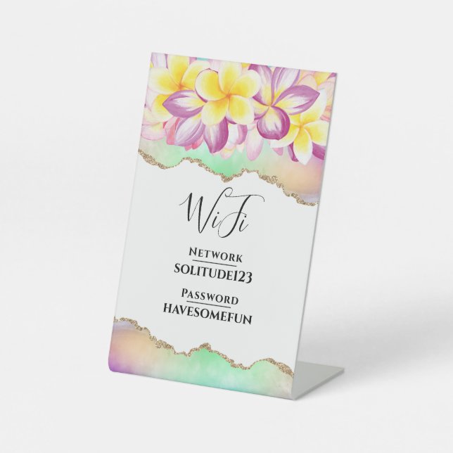 WiFi Internet Password Vacation Beach House Pedestal Sign (Front)