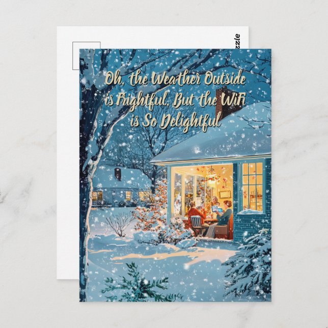WiFi is So Delightful – Funny Christmas Postcard (Front/Back)