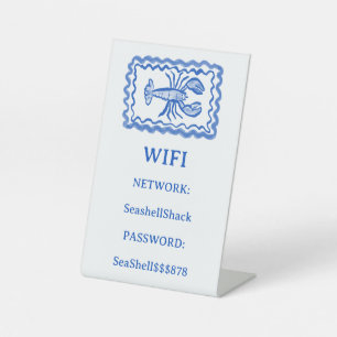 WIFI Login Lobster Beach Vacation Rental CUSTOM Pedestal Sign