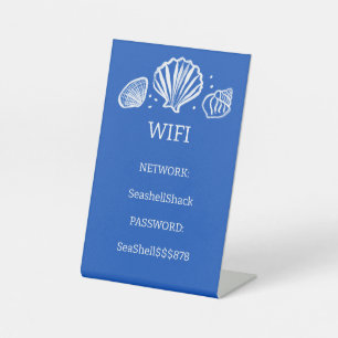WIFI Login Seashells Beach Vacation Rental CUSTOM Pedestal Sign