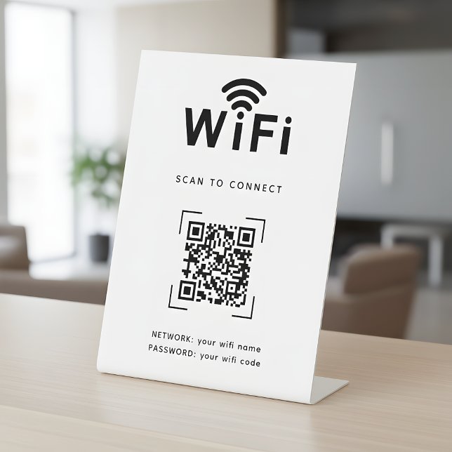 WiFi Login Table Top Sign For Reception Area (Creator Uploaded)