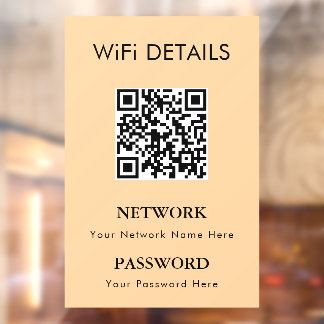 WiFi Network Access | QR Code Password Display Window Cling