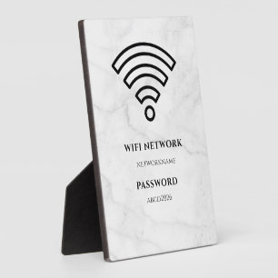 Wifi Network and Password Black Plaque