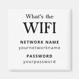 Wifi Network and Password Business Retail Magnet