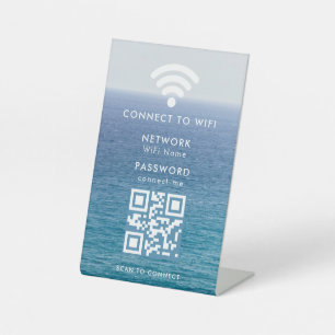Wifi Network and Password Business Retail Pedestal Sign