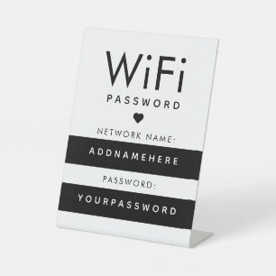 Wifi Network and Password Business Retail Pedestal Sign