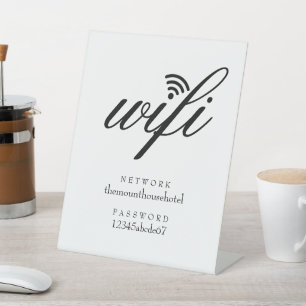 Wifi Network and Password Business Retail Pedestal Sign