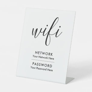 Wifi Network and Password Business Retail Pedestal Sign