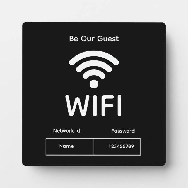Wifi Network and Password Business Retail Plaque (Front)