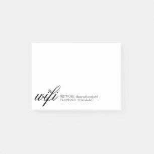 Wifi Network and Password Post-it Notes