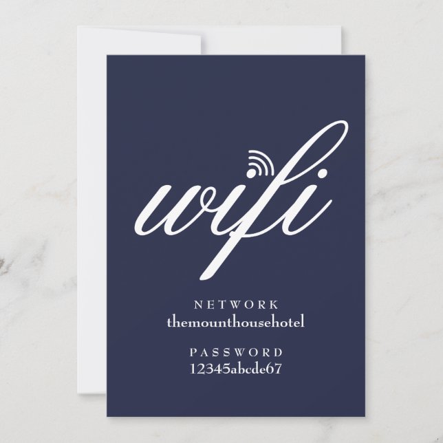 Wifi Network and Password Sign Card (Front)