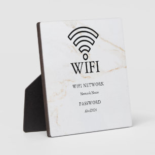 Wifi Network and Password White Plaque