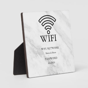 Wifi Network and Password White Plaque