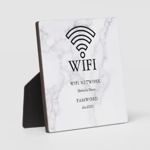 Wifi Network and Password White Plaque