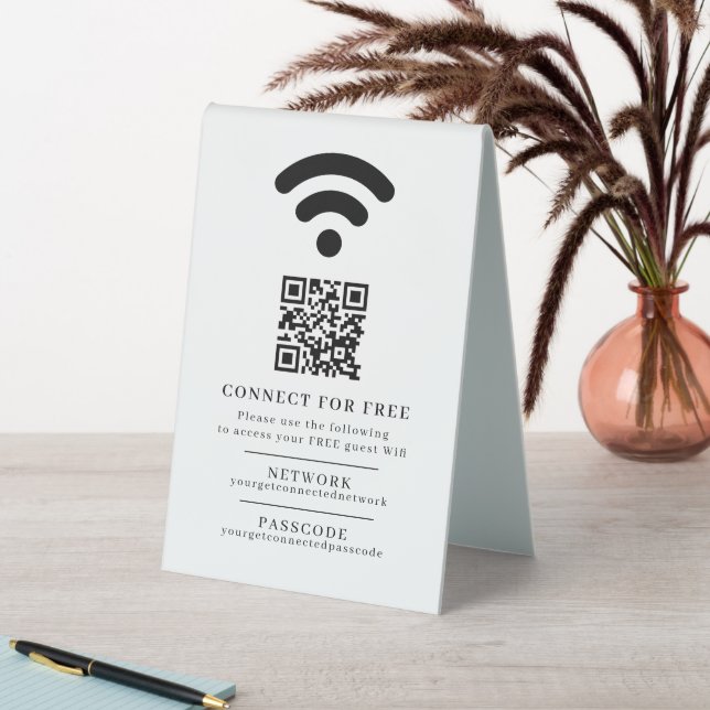 Wifi network passcode guest info custom QR code (In SItu (Table))