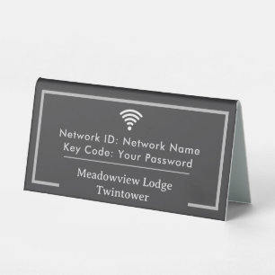 WiFi Network Password Desk Sign Table Tent