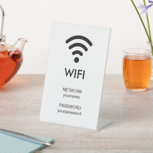 Wifi Network Password Hospitality Business Pedestal Sign