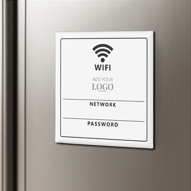 Wifi Network Password Qr Code Modern Business Logo Magnet (Creator Uploaded)