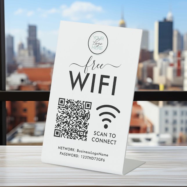 WIFI Network Password QR Code Pedestal Sign (Creator Uploaded)
