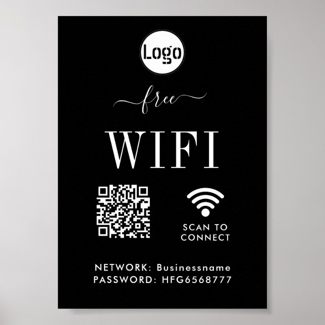 WIFI Network Password QR Code Poster (Front)