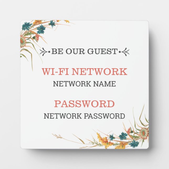 Wifi Network Plaque (Front)