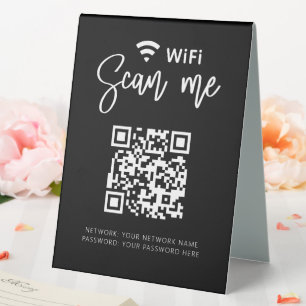 Wifi Network QR Code Black Modern Business