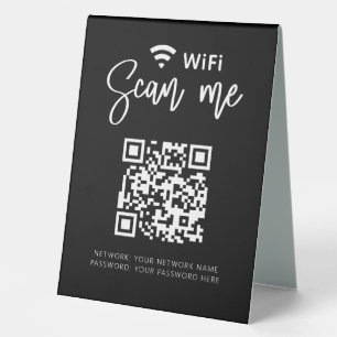 Wifi Network QR Code Black Modern Business