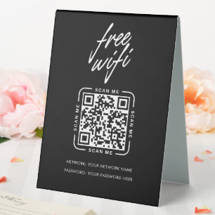 Wifi Network QR Code Black Modern Business