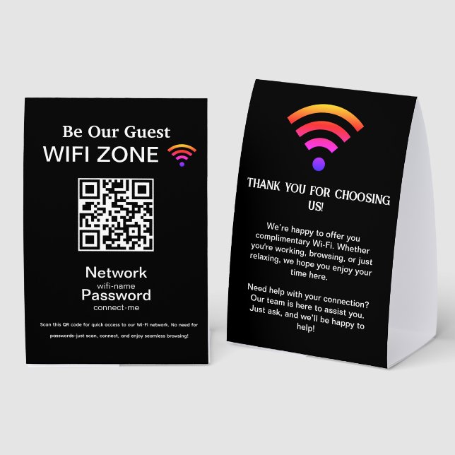 Wifi Network | QR Code Internet Scan to Connect  (Front/Back)