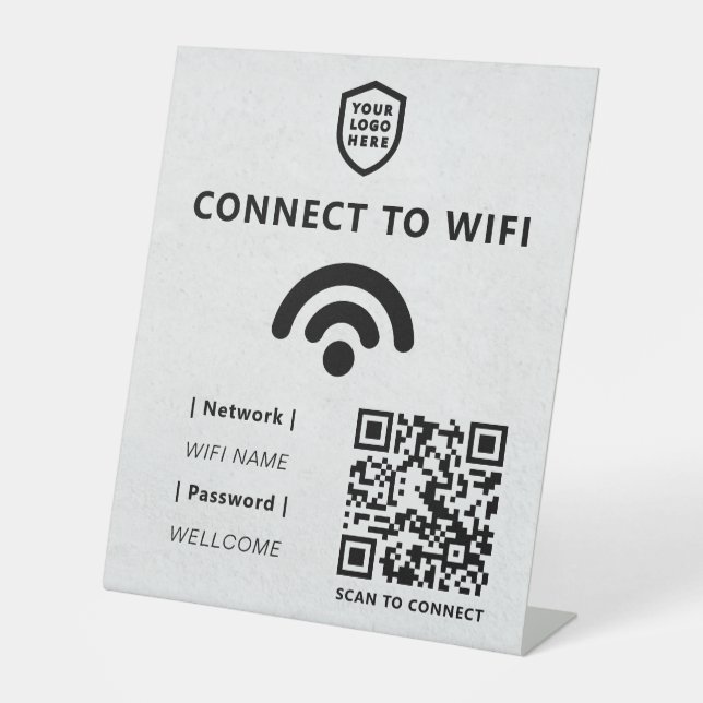 Wifi Network | QR Code Internet Scan to Connect Pedestal Sign (Front)