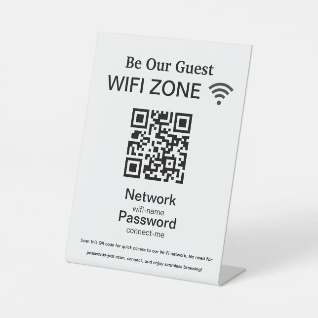 Wifi Network | QR Code Internet Scan to Connect Pedestal Sign (Front)