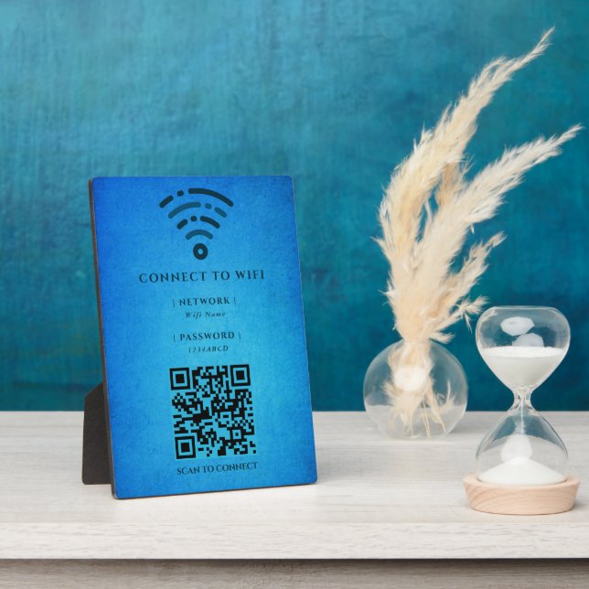 Wifi Network | QR Code Internet Scan to Connect  Plaque (Side)