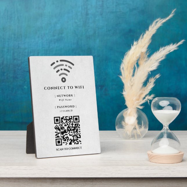 Wifi Network | QR Code Internet Scan to Connect  Plaque (Side)