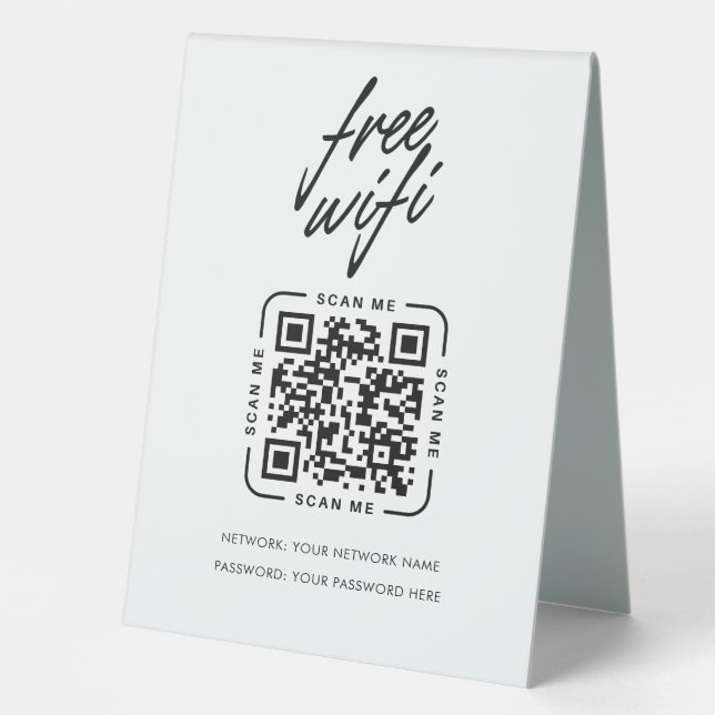 Wifi Network QR Code Modern Business (Front)